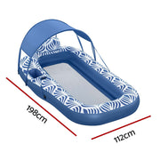 Bestway Inflatable Floating Float Lounger with Sunshade Canopy 1.98Mx1.12M Blue BW-FLOAT-43732