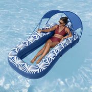 Bestway Inflatable Floating Float Lounger with Sunshade Canopy 1.98Mx1.12M Blue BW-FLOAT-43732