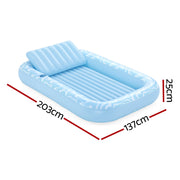 Bestway Float Floating Seat Pool Lounger Inflatable Lounge Chair Bed Pillow Cup Holder 2.03MX1.37M BW-FLOAT-43838