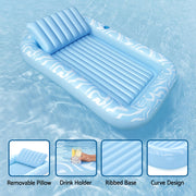 Bestway Float Floating Seat Pool Lounger Inflatable Lounge Chair Bed Pillow Cup Holder 2.03MX1.37M BW-FLOAT-43838