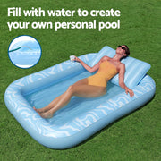 Bestway Float Floating Seat Pool Lounger Inflatable Lounge Chair Bed Pillow Cup Holder 2.03MX1.37M BW-FLOAT-43838