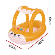 Bestway Kids Inflatable Fox Swim Float Floating Seat Canopy Pool Toys 94x66CM BW-FLOAT-KID-34168