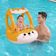Bestway Kids Inflatable Fox Swim Float Floating Seat Canopy Pool Toys 94x66CM BW-FLOAT-KID-34168