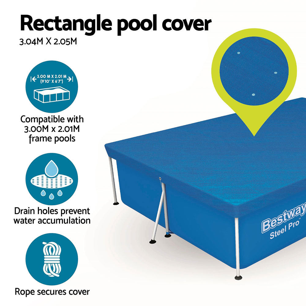 Bestway Pool Cover 58106 Fits 3x2.01m Above Ground Swimming Pool PE Blanket BW-PC-3X2-58106