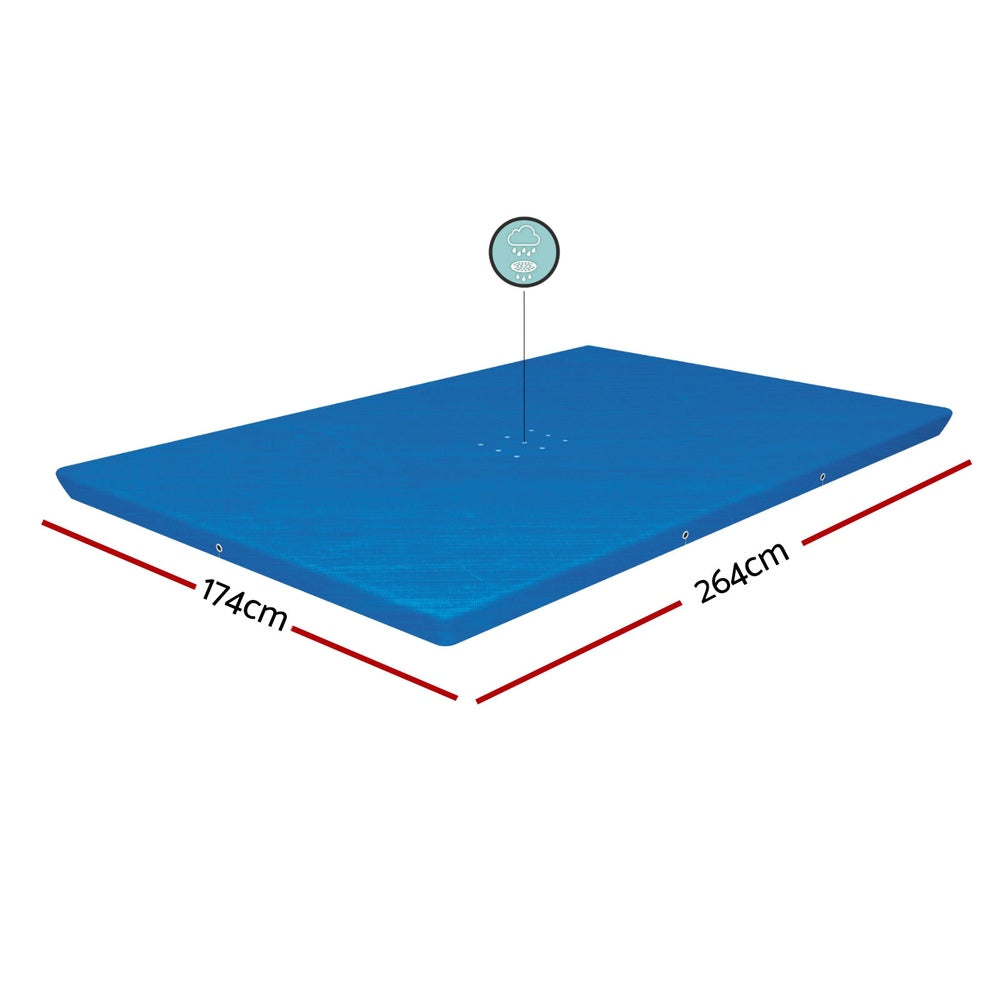 Bestway Pool Cover 264x174cm Rectangle Swimming Pool PE Shelter Fits 259x170cm Pools BW-PC-58105