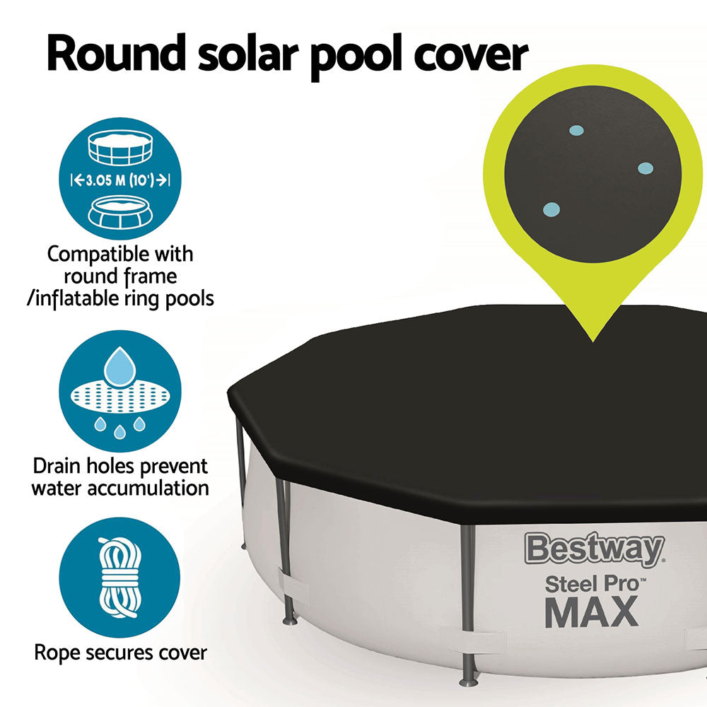 Bestway Pool Cover Fits 3.05m Round Above Ground Swimming Pool PVC Blanket BW-PC-R-305-58036