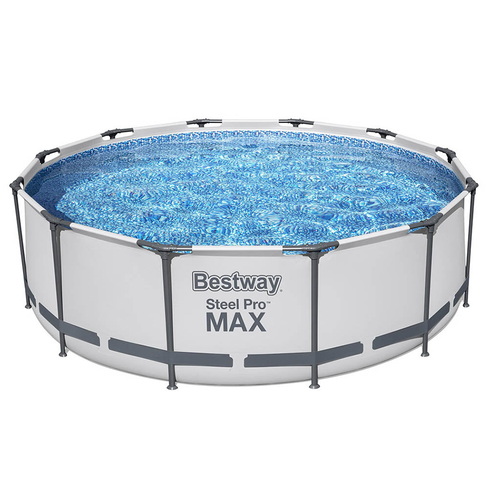 Bestway Swimming Pool 366x100cm Steel Frame Round Above Ground Pools w/ Filter Pump 9150L BW-POOL-366CM-56419