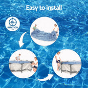 Bestway Swimming Pool 366x100cm Steel Frame Round Above Ground Pools w/ Filter Pump 9150L BW-POOL-366CM-56419