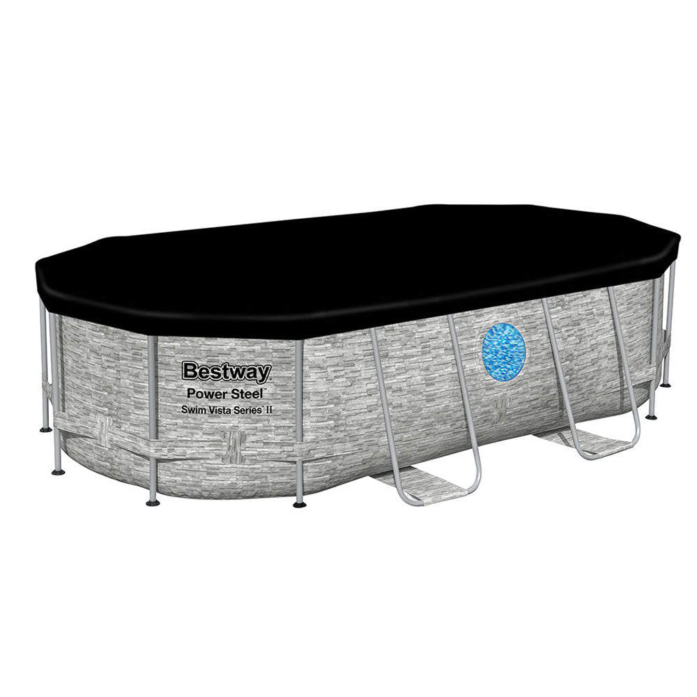 Bestway Swimming Pool 427x250x100cm Steel Frame Above Ground Pools Filter Pump Ladder 7250L BW-POOL-427CM-56715