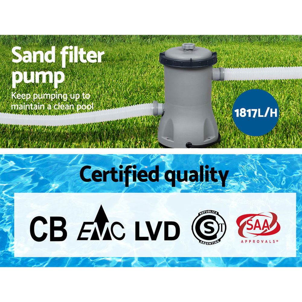 Bestway Swimming Pool 427x250x100cm Steel Frame Above Ground Pools Filter Pump Ladder 7250L BW-POOL-427CM-56715