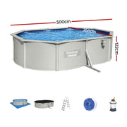 Bestway Swimming Pool 500x366x122cm Steel Frame Above Ground Pools Filter Pump Ladder 16296L BW-POOL-500-56587