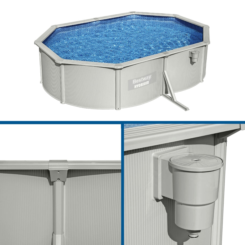 Bestway Swimming Pool 500x366x122cm Steel Frame Above Ground Pools Filter Pump Ladder 16296L BW-POOL-500-56587