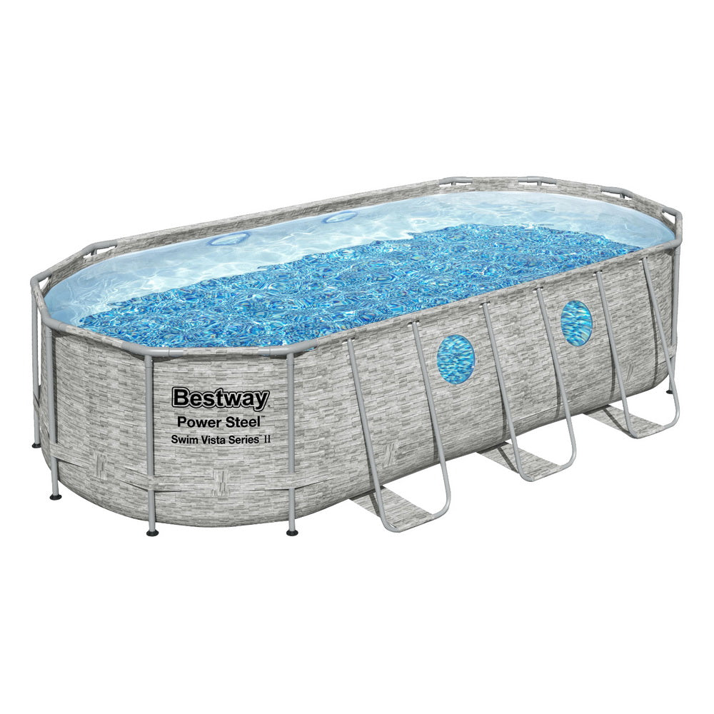 Bestway Swimming Pool 549x274x122cm Steel Frame Above Ground Pools Filter Pump Ladder 13430L BW-POOL-549-56717