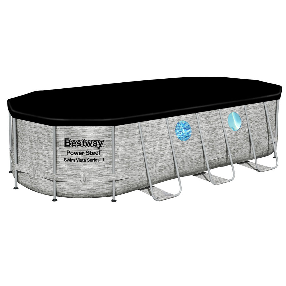 Bestway Swimming Pool 549x274x122cm Steel Frame Above Ground Pools Filter Pump Ladder 13430L BW-POOL-549-56717