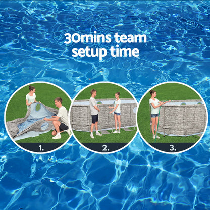 Bestway Swimming Pool 549x274x122cm Steel Frame Above Ground Pools Filter Pump Ladder 13430L BW-POOL-549-56717