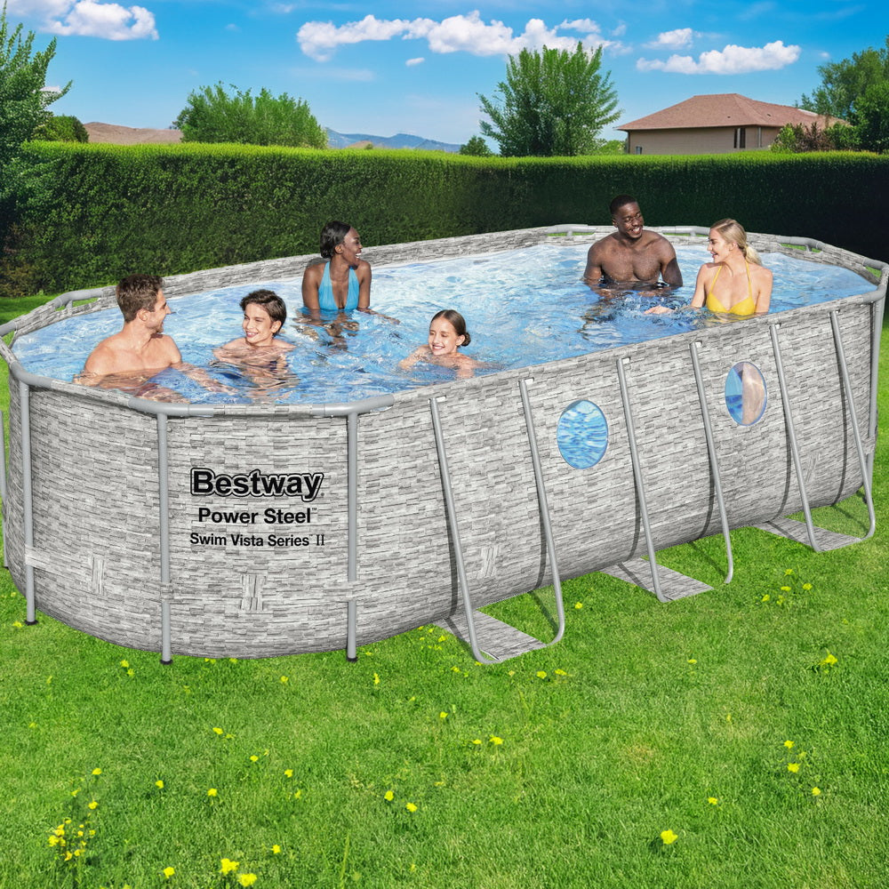 Bestway Swimming Pool 549x274x122cm Steel Frame Above Ground Pools Filter Pump Ladder 13430L BW-POOL-549-56717