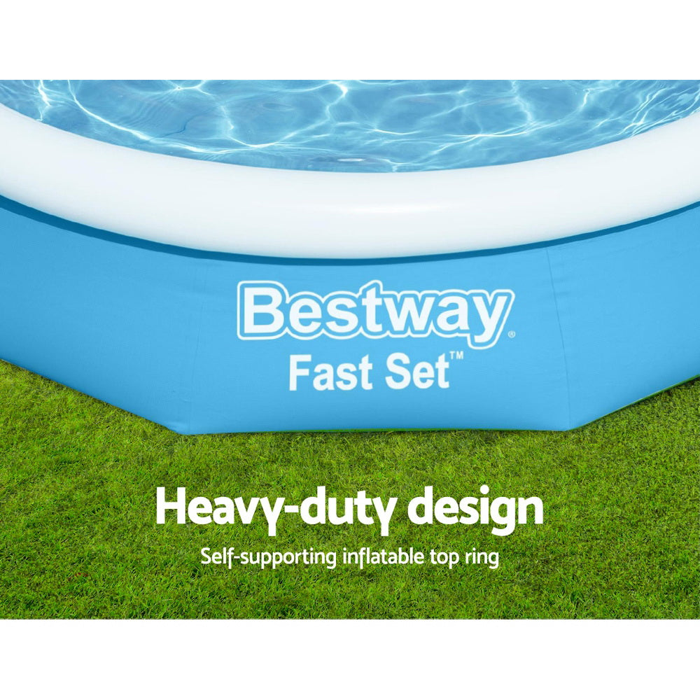 Bestway Swimming Pool 305x66cm Above Ground Round Inflatable Pools w/ Filter Pump 3200L BW-POOL-FAST-305-57457
