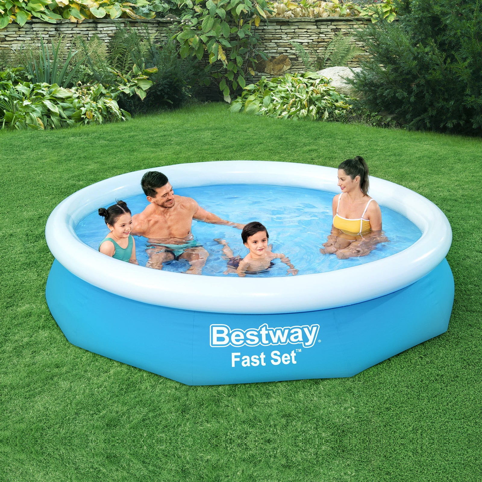 Bestway Swimming Pool 305x66cm Above Ground Round Inflatable Pools w/ Filter Pump 3200L BW-POOL-FAST-305-57457