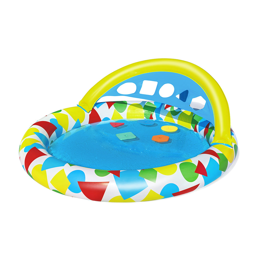Bestway Kids Pool 120x117x46cm Inflatable Play Swimming Pools w/ Canopy 45L BW-POOL-KID-52378