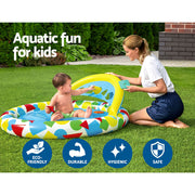 Bestway Kids Pool 120x117x46cm Inflatable Play Swimming Pools w/ Canopy 45L BW-POOL-KID-52378