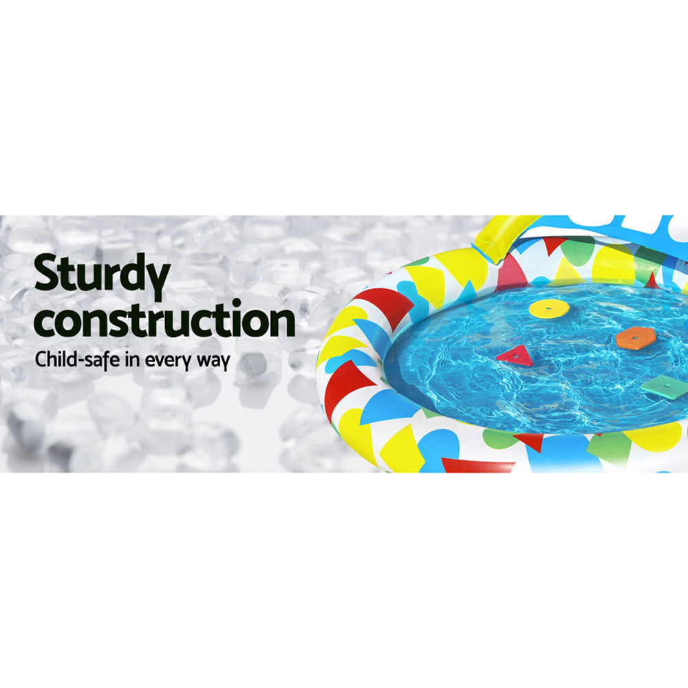 Bestway Kids Pool 120x117x46cm Inflatable Play Swimming Pools w/ Canopy 45L BW-POOL-KID-52378