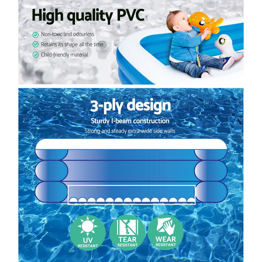 Bestway Kids Pool 305x183x56cm Inflatable Above Ground Swimming Pools 1161L BW-POOL-KID-54121