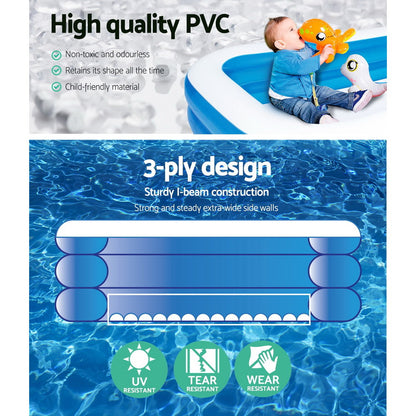 Bestway Kids Pool 305x183x56cm Inflatable Above Ground Swimming Pools 1161L BW-POOL-KID-54121