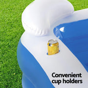 Bestway Kids Inflatable Pool Above Ground Pools Seat Cushions Cup Holder 213x206cm BW-POOL-KID-54153