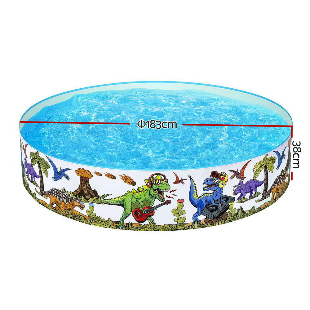 Bestway Kids Pool 183x38cm Round Above Ground Rigid Swimming Pools Dinosaur 946L BW-POOL-KID-55022