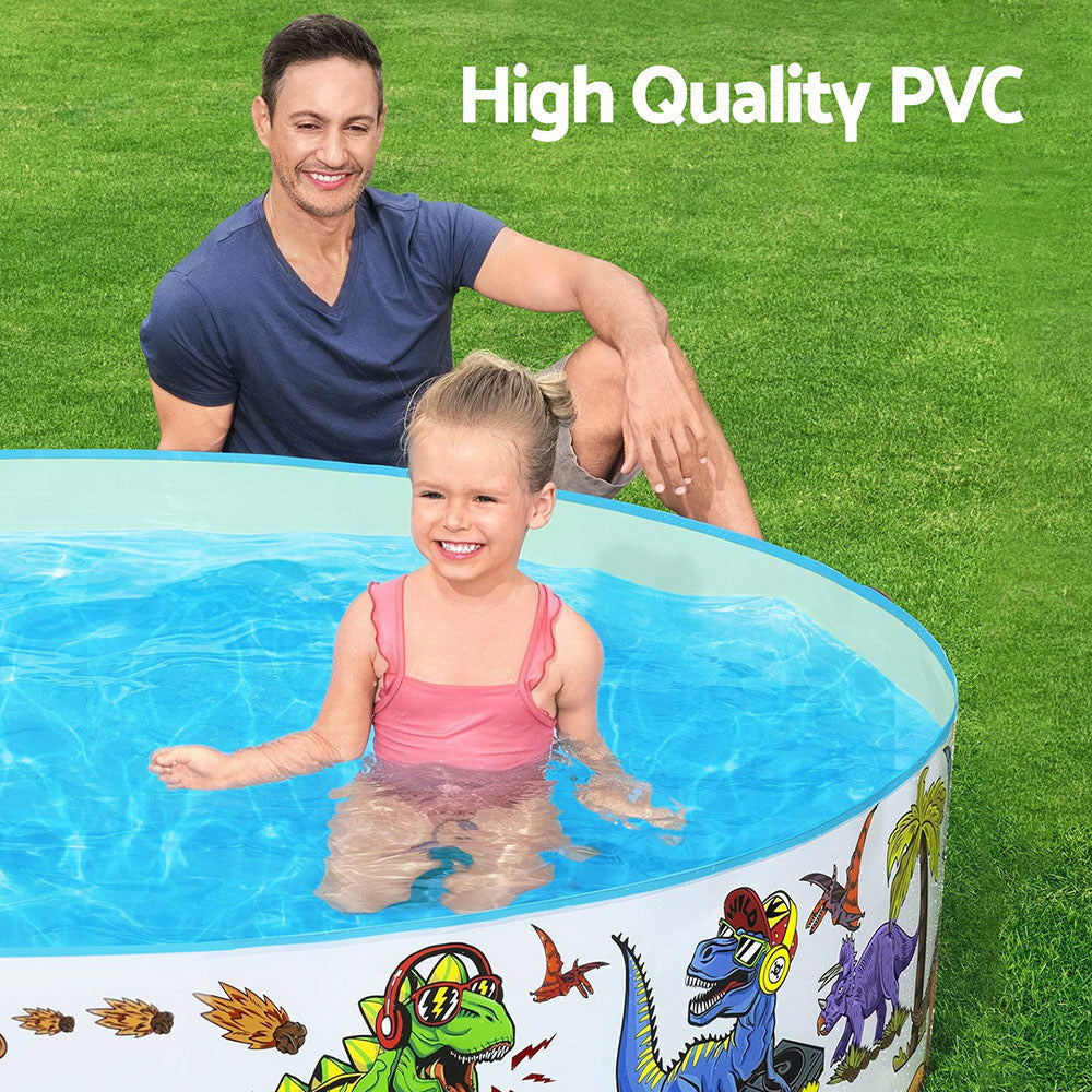 Bestway Kids Pool 183x38cm Round Above Ground Rigid Swimming Pools Dinosaur 946L BW-POOL-KID-55022