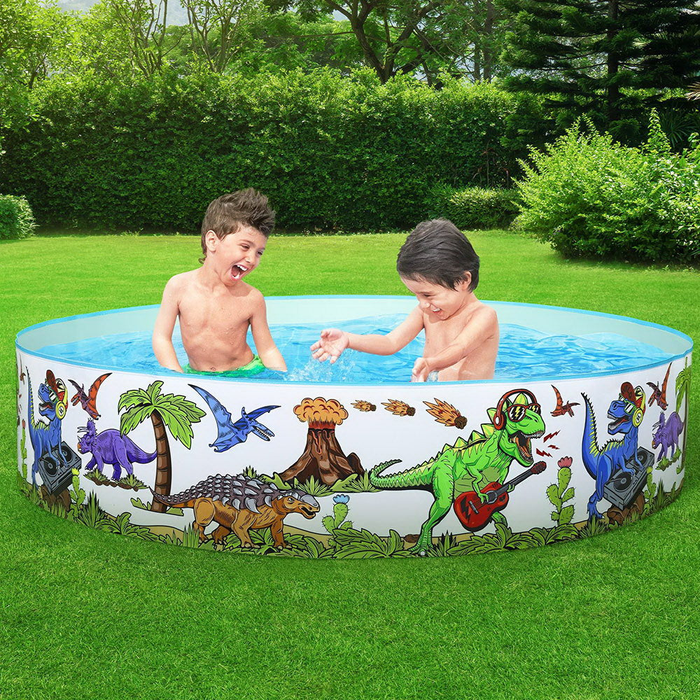 Bestway Kids Pool 183x38cm Round Above Ground Rigid Swimming Pools Dinosaur 946L BW-POOL-KID-55022