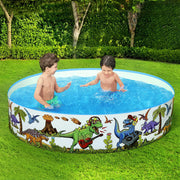 Bestway Kids Pool 183x38cm Round Above Ground Rigid Swimming Pools Dinosaur 946L BW-POOL-KID-55022