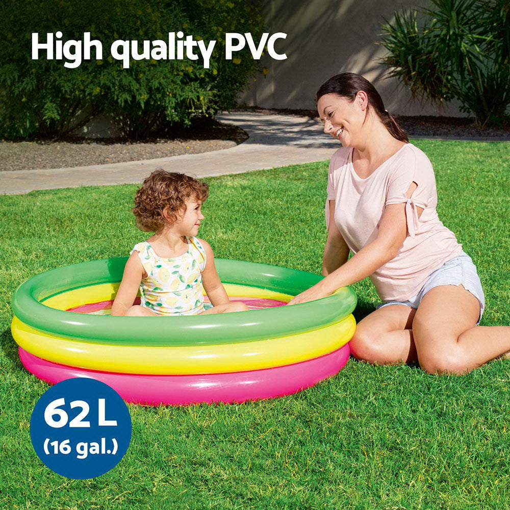 Bestway Kids Inflatable Pool Above Ground Round Splash Pool 102x102x25cm BW-POOL-KID-R-51104