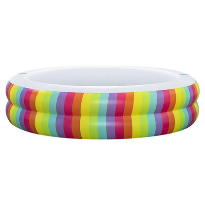 Bestway Kids Inflatable Round Pool Above Ground Cup Holder Rainbow 206x206x51cm BW-POOL-KID-R-54443