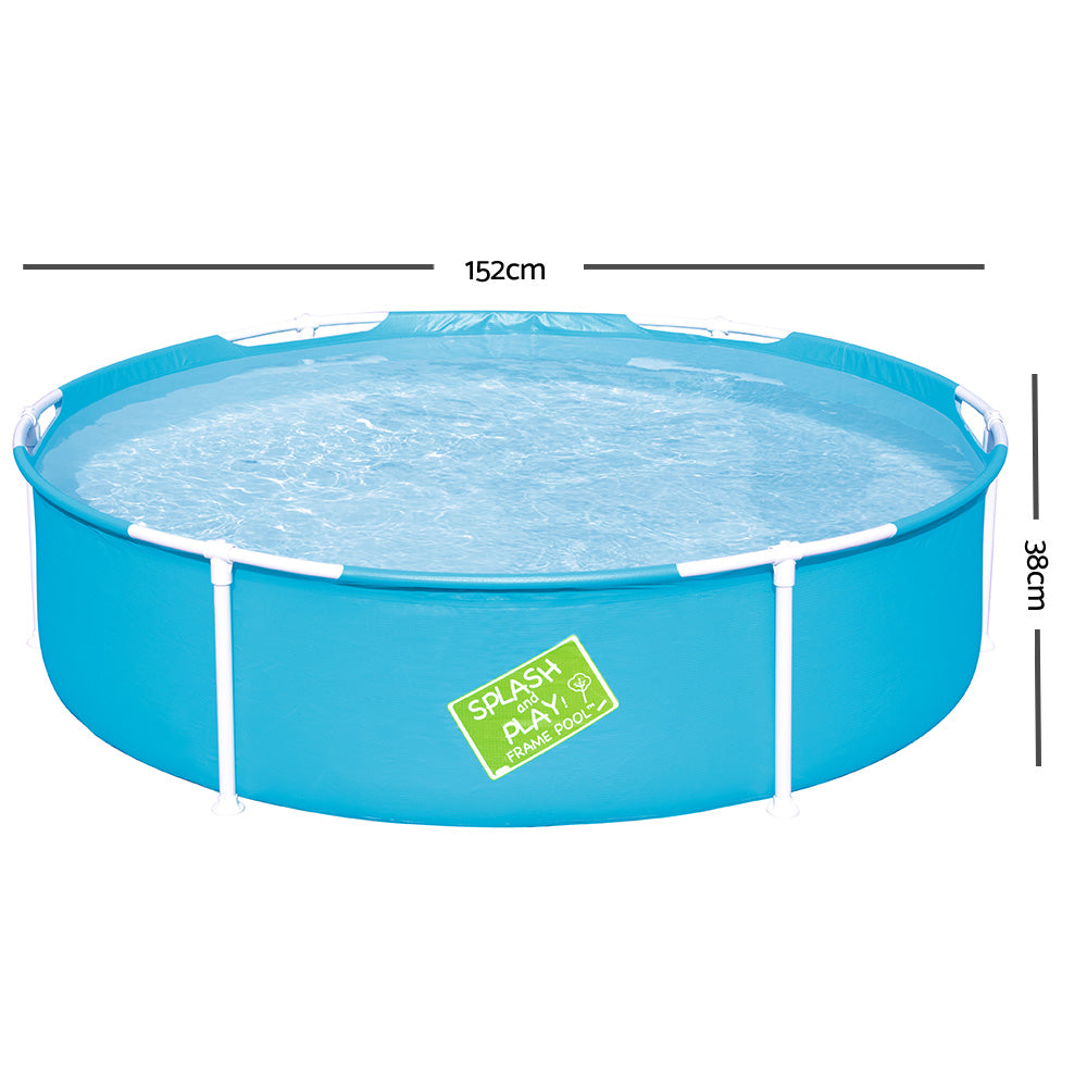 Bestway Kids Pool 152x38cm Round Steel Frame Swimming Pools Above Ground 580L BW-POOL-KID-R-56283