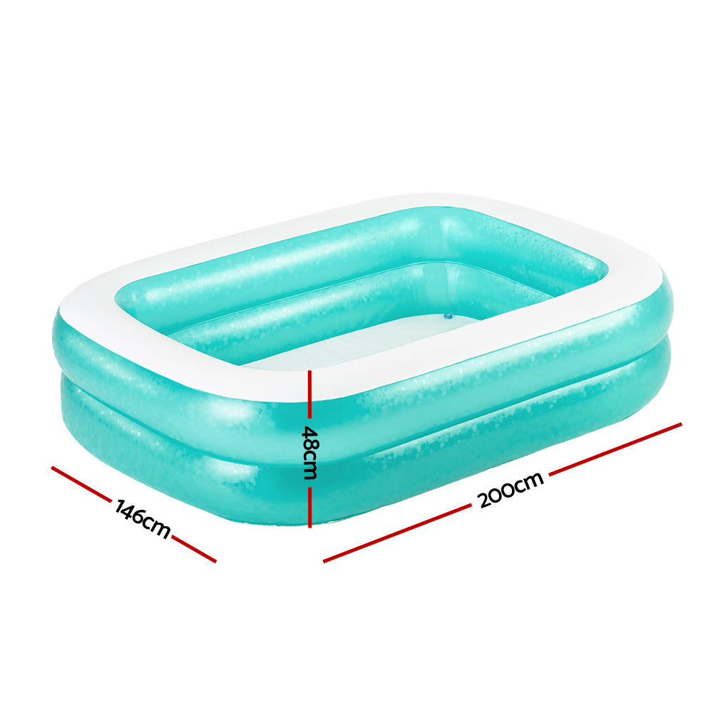 Bestway Kids Pool 200x146x48cm Inflatable Above Ground Swimming Pools 450L BW-POOL-KID-SQ-54005