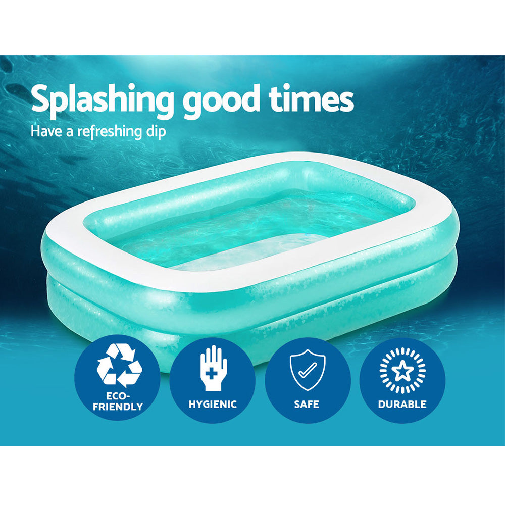 Bestway Kids Pool 200x146x48cm Inflatable Above Ground Swimming Pools 450L BW-POOL-KID-SQ-54005