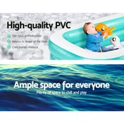 Bestway Kids Pool 200x146x48cm Inflatable Above Ground Swimming Pools 450L BW-POOL-KID-SQ-54005