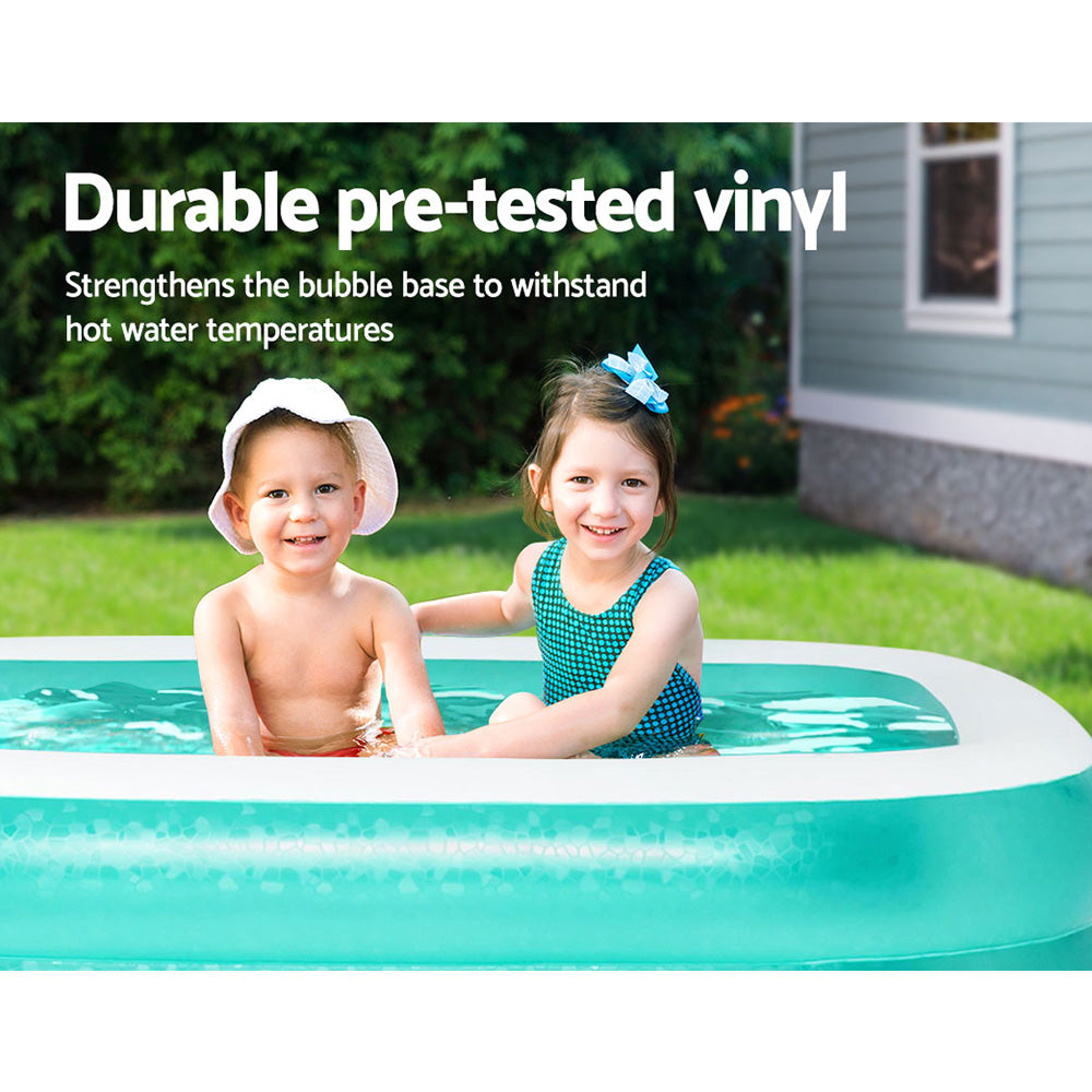 Bestway Kids Pool 200x146x48cm Inflatable Above Ground Swimming Pools 450L BW-POOL-KID-SQ-54005