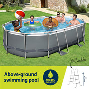 Bestway 488x305x107cm Swimming Pool Steel Frame Set w/ Pump Filter Ladder Cover BW-POOL-OV-488-56450