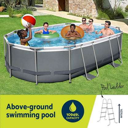 Bestway 488x305x107cm Swimming Pool Steel Frame Set w/ Pump Filter Ladder Cover BW-POOL-OV-488-56450