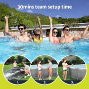 Bestway 488x305x107cm Swimming Pool Steel Frame Set w/ Pump Filter Ladder Cover BW-POOL-OV-488-56450