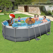 Bestway 488x305x107cm Swimming Pool Steel Frame Set w/ Pump Filter Ladder Cover BW-POOL-OV-488-56450