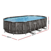 Bestway Swimming Pool Steel Frame Pool Set 6.1x3.66m w/ Filter Pump Ladder Cover BW-POOL-OV-610-5611S