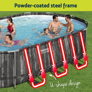 Bestway Swimming Pool Steel Frame Pool Set 6.1x3.66m w/ Filter Pump Ladder Cover BW-POOL-OV-610-5611S