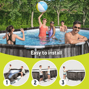 Bestway Swimming Pool Steel Frame Pool Set 6.1x3.66m w/ Filter Pump Ladder Cover BW-POOL-OV-610-5611S
