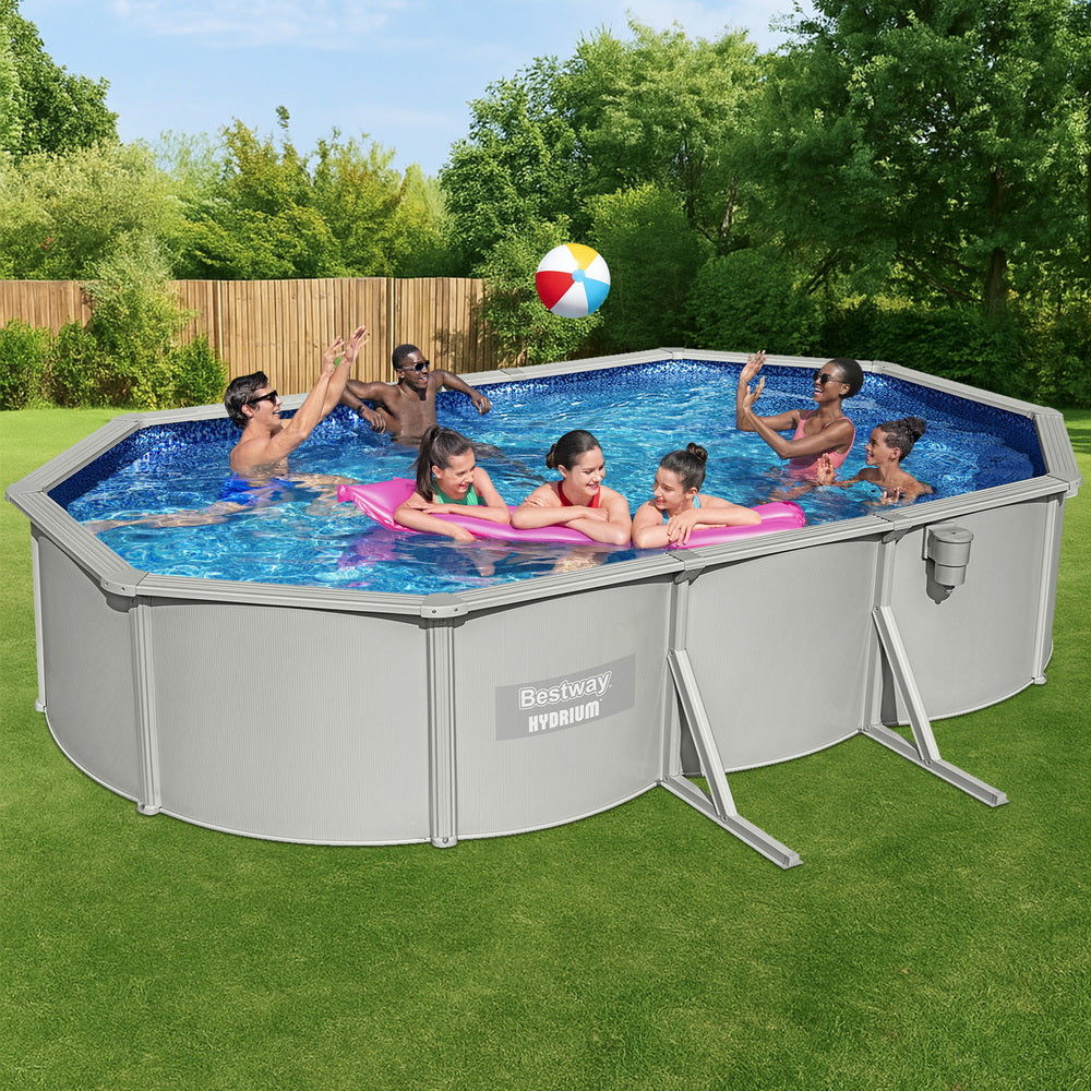 Bestway Swimming Pool 610 x 366cm Steel Frame Round Pool Set w/ Filter Ladder BW-POOL-OV-610-56370