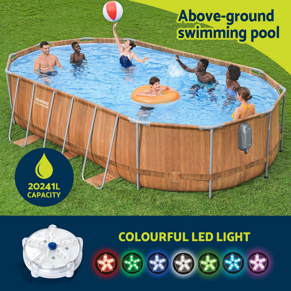 Bestway Swimming Pool Steel Frame Luxury Pool & SPA Massage Set 6.1x3.66x1.22m BW-POOL-OV-610-56720
