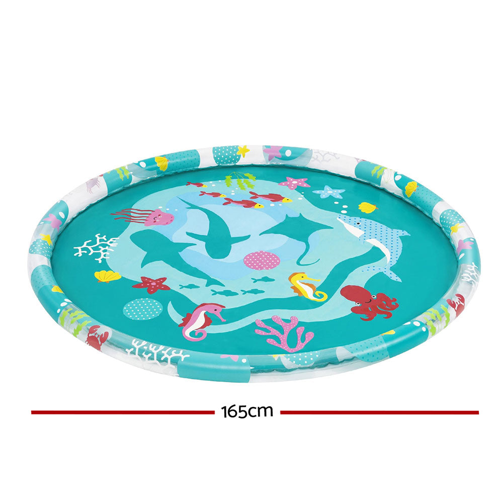 Bestway Kids Inflatable Pad Round Splash Pool Sprinkler Spray Toys Marine 165cm BW-POOL-PLAY-52487
