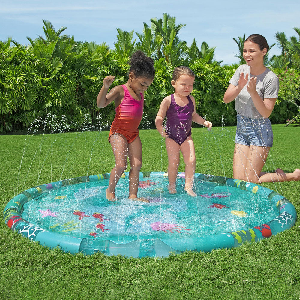 Bestway Kids Inflatable Pad Round Splash Pool Sprinkler Spray Toys Marine 165cm BW-POOL-PLAY-52487